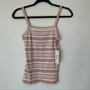 Three Dots Tank Top Size Small pink white striped tank top